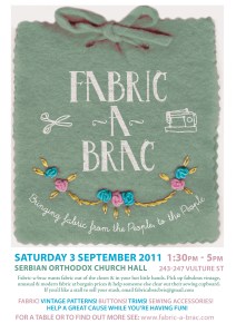Fabric-a-brac event poster, Brisbane Australia
